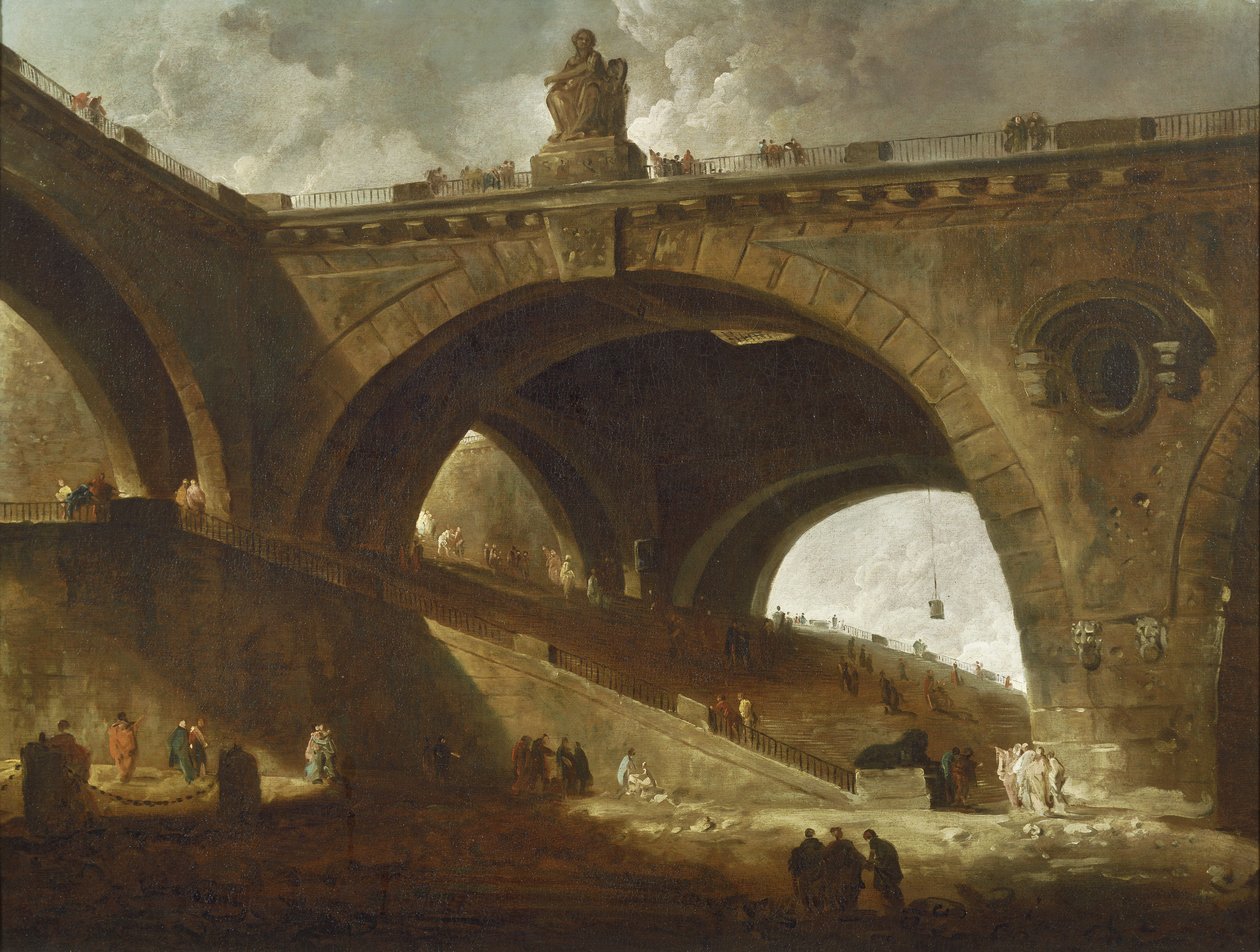 Gamla bron, ca 1760 av Hubert Robert