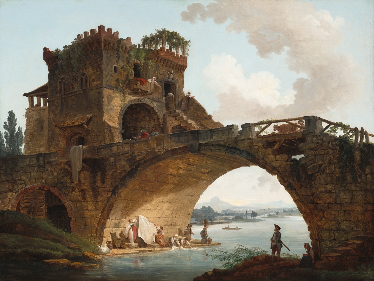 Ponte Salario, ca 1775 av Hubert Robert