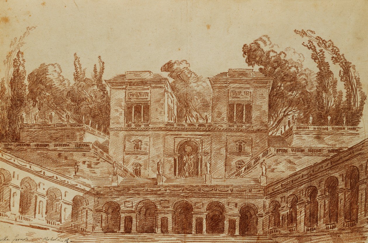 Villa Farnese, Rom, av Hubert Robert