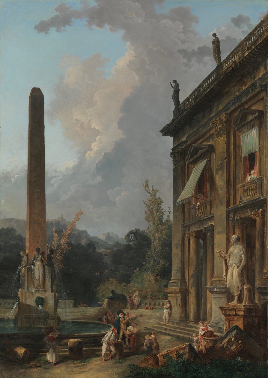 Vandrande Minstrels. av Hubert Robert