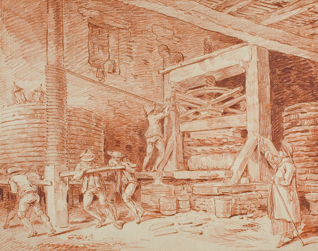 Vinpress av Hubert Robert