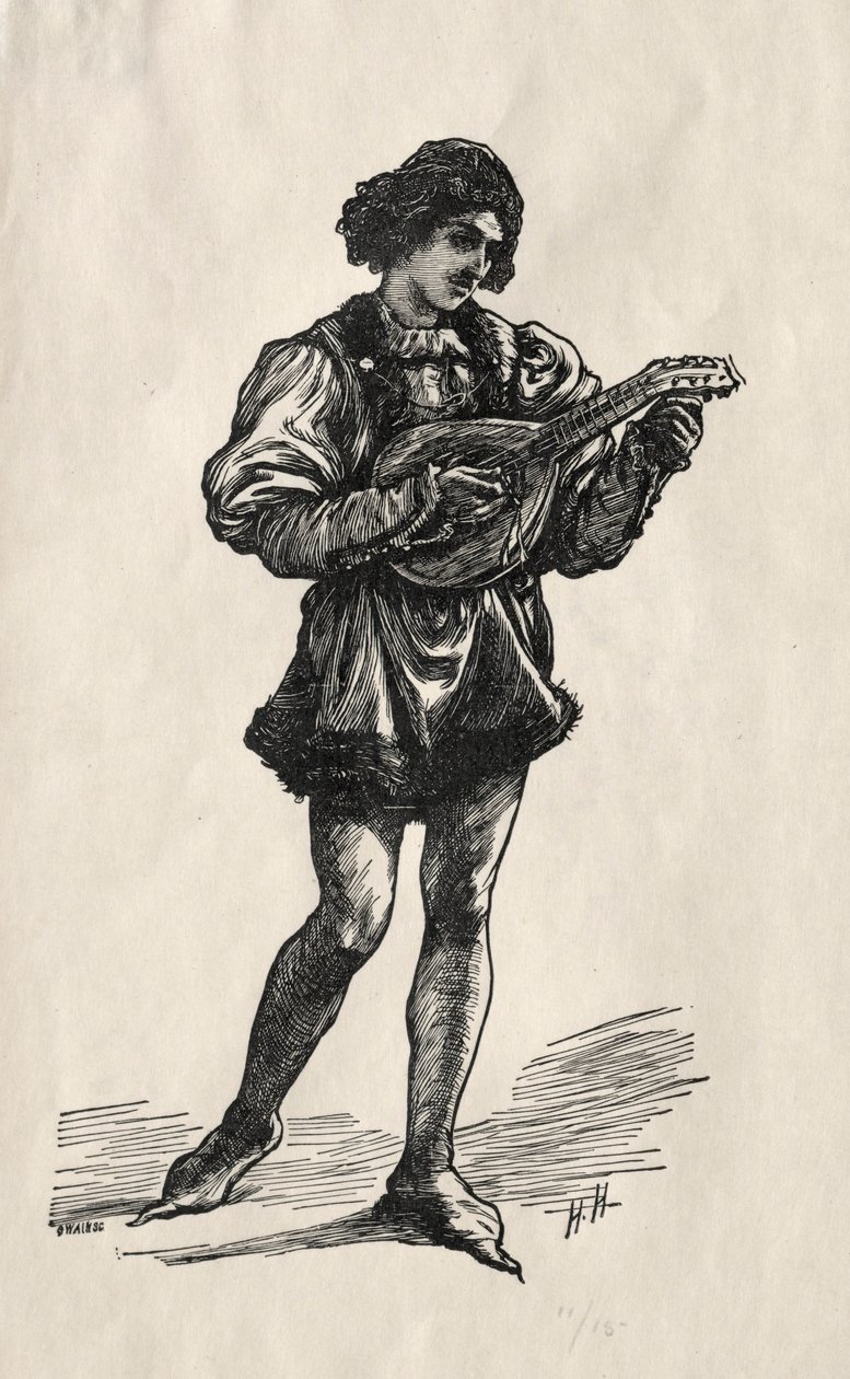 En trubadur. av Hubert von Herkomer