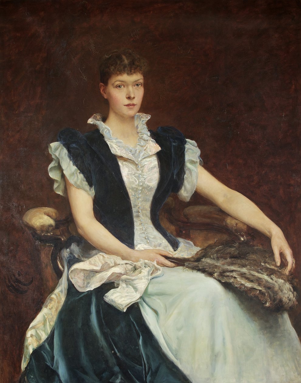 Porträtt av Mrs Walter Derham av Hubert von Herkomer