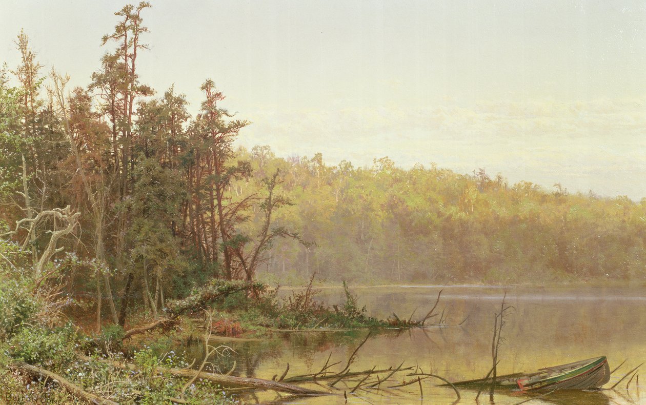 Kväll på Severn, 1874 av Hugh Bolton Jones