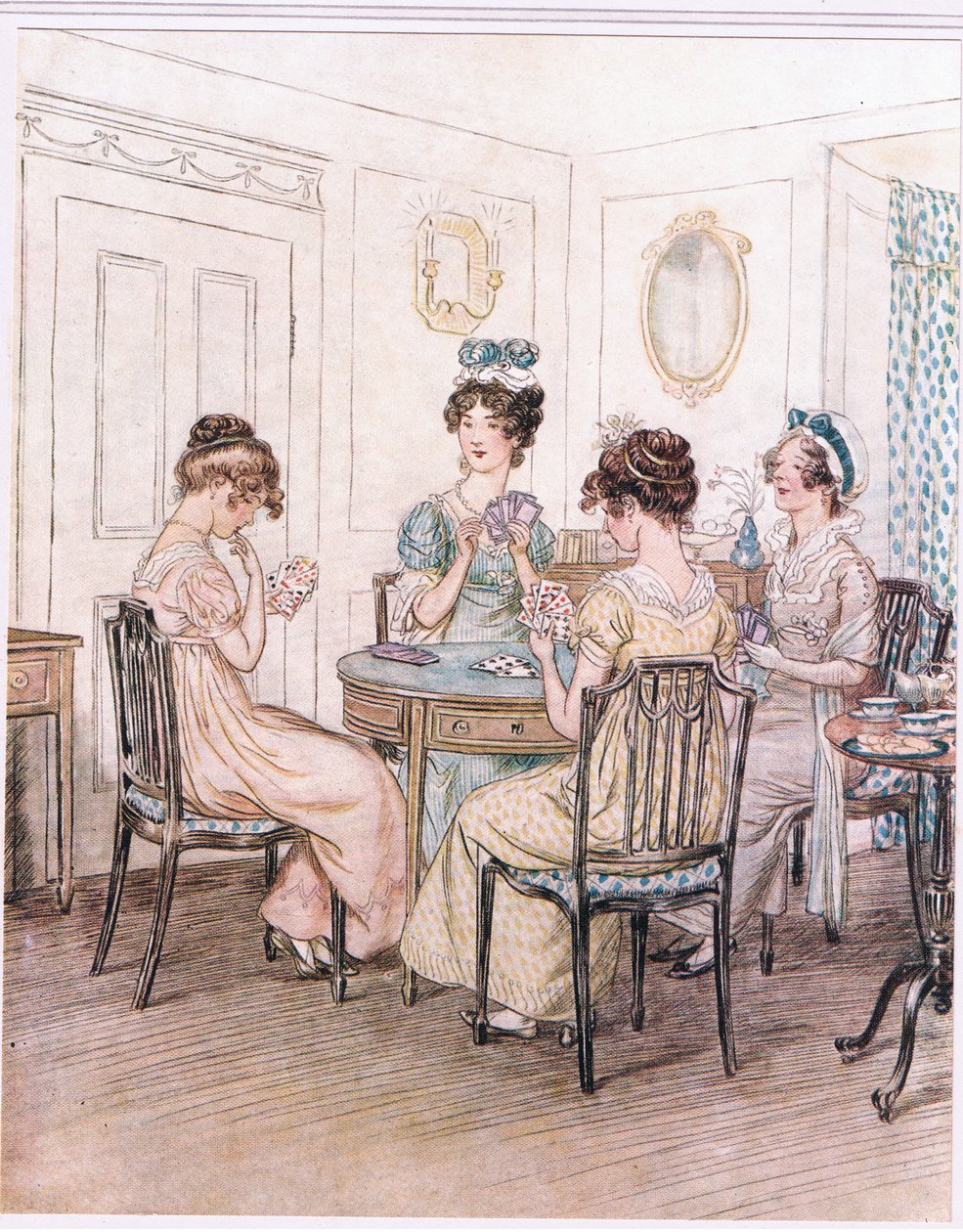 Miss Willoughby: Vi kommer förmodligen att tillbringa kvällen här med miss Susan vid kortbordet. av Hugh Thomson