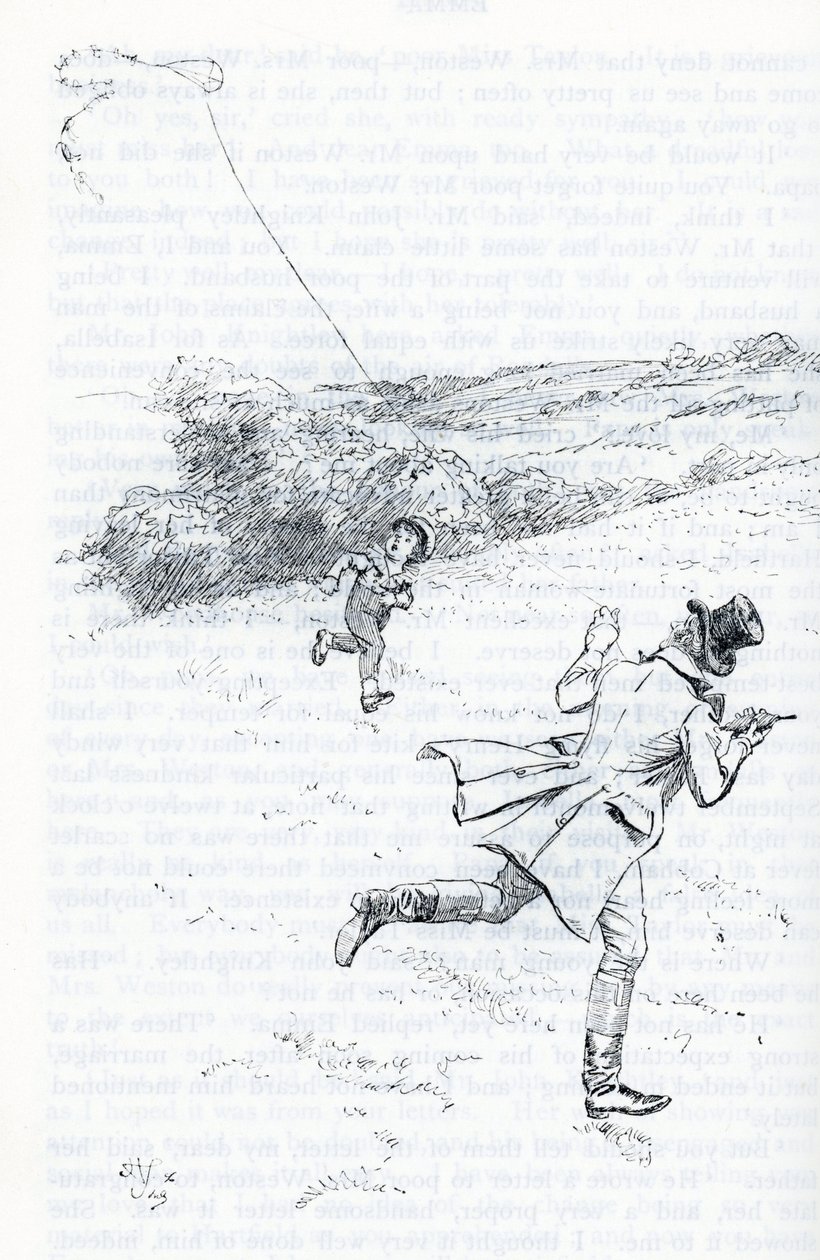 "Mr Knightley flyger en drake" av Hugh Thomson
