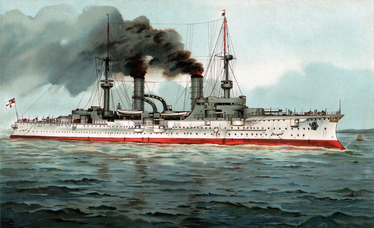S.M. Stor kryssare Fürst Bismarck av Hugo Graf