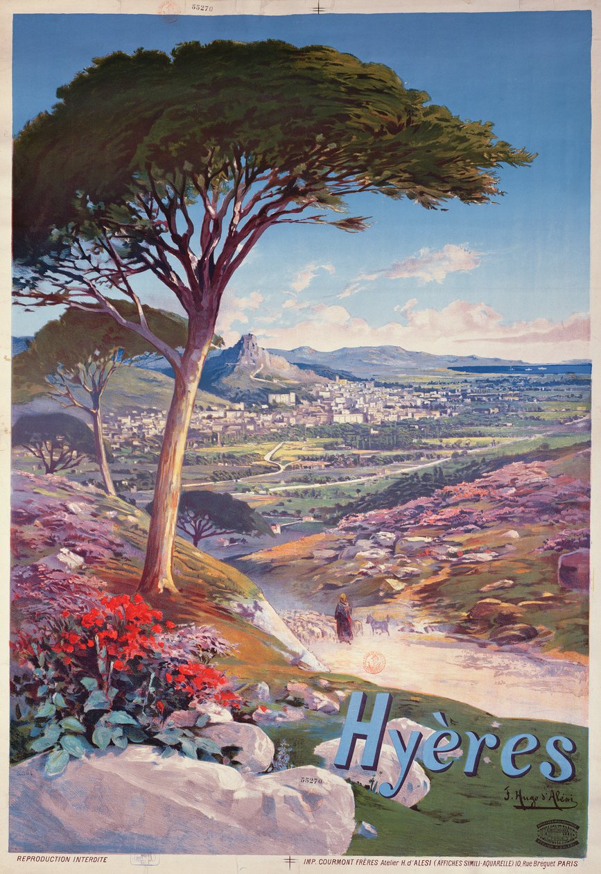 Affisch reklam Hyeres, Provence av Hugo d