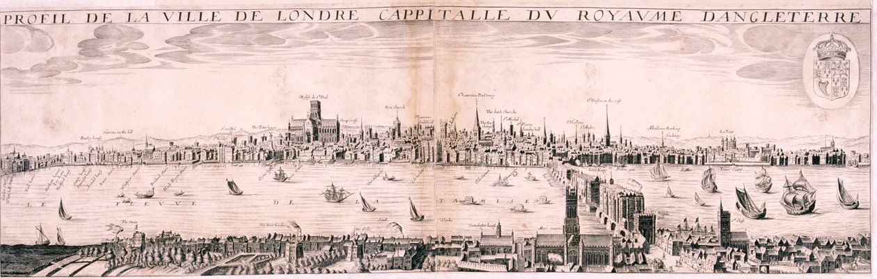 Utsikt över London från söder, 1643 av Hugue Picart