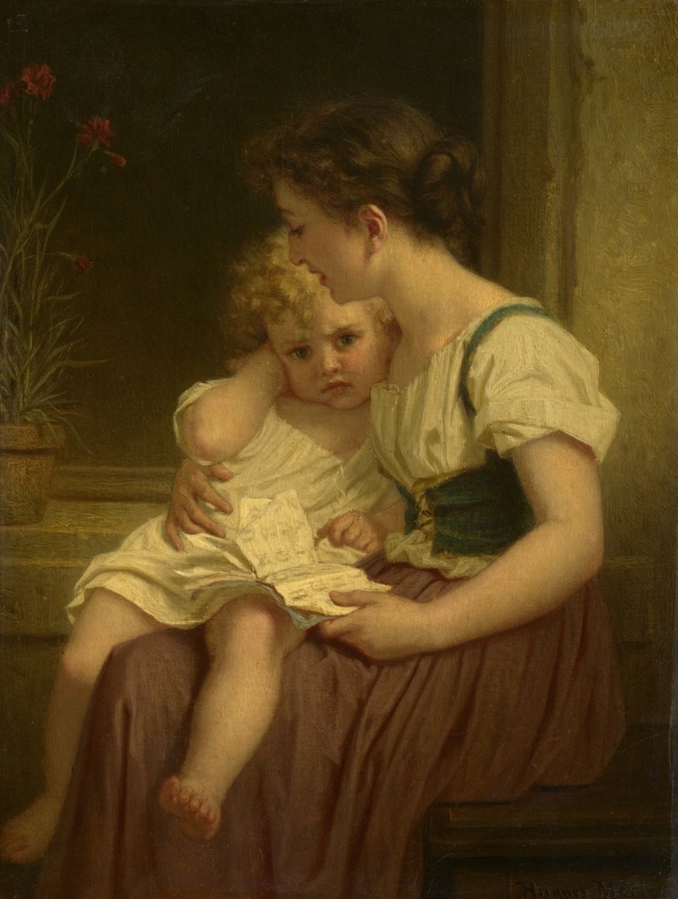 Mor och barn, c.1864 av Hugues Merle