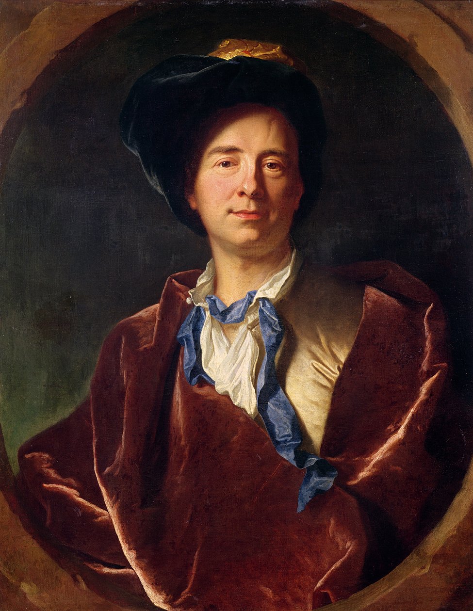 Porträtt av Bernard le Bovier de Fontenelle (1657-1757) av Hyacinthe Francois Rigaud