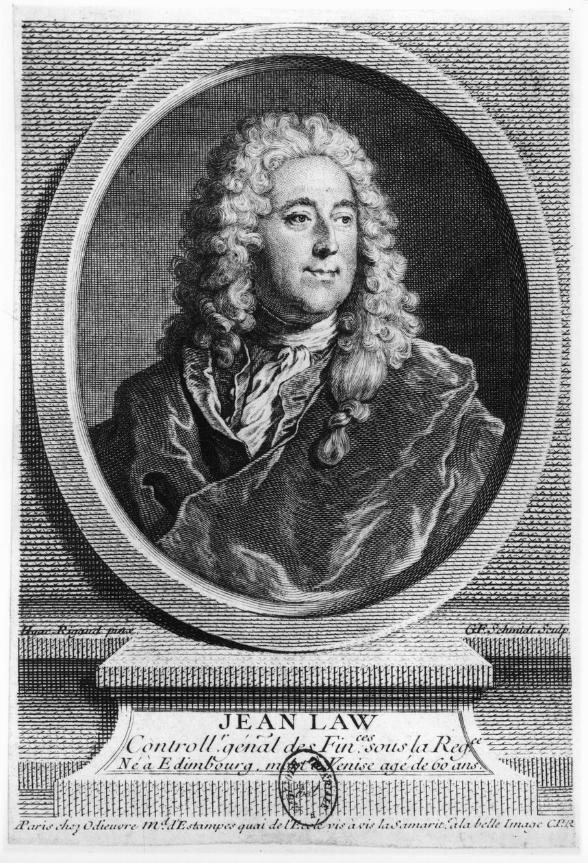 John Law (1671-1729) av Hyacinthe Francois Rigaud