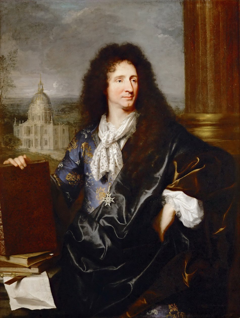 Porträtt av Jules Hardouin-Mansart 1646-1701 av Hyacinthe Francois Rigaud
