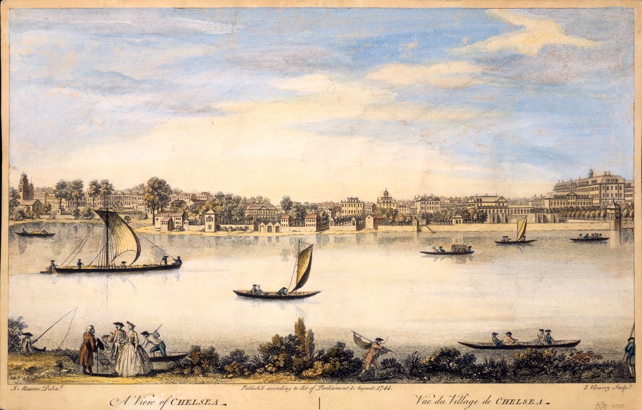 A View of Chelsea, graverad av I. Vivarez, c.1744 av I. Maurer