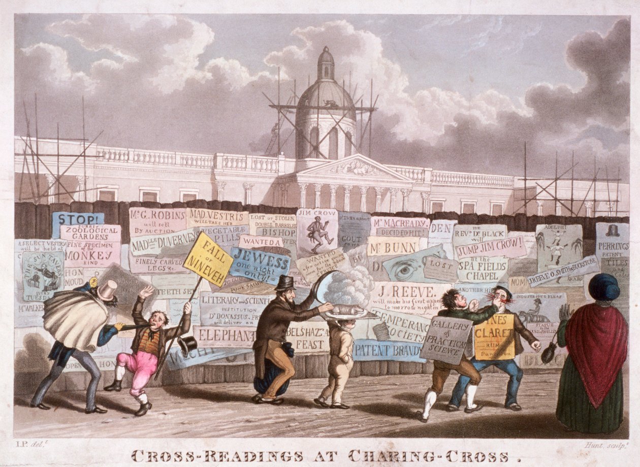 "Cross-readings at Charing-Cross", London, 1835 av IP