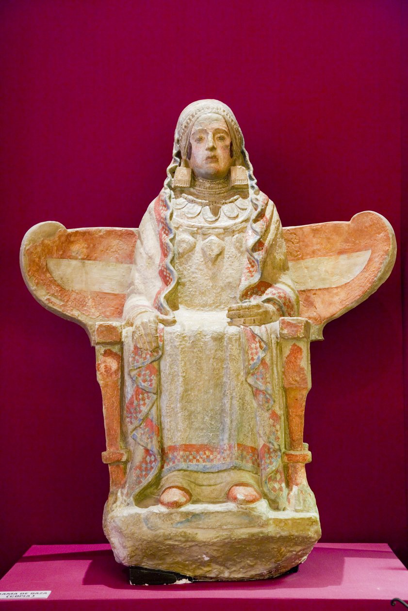 En kopia av La Dama de Baza eller Lady of Baza (polykrom) av Iberian