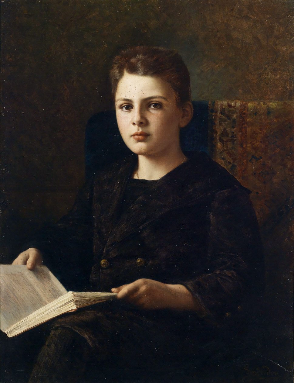 Portrait des jungen Oskar von Fraenkel av Ignace Spiridon