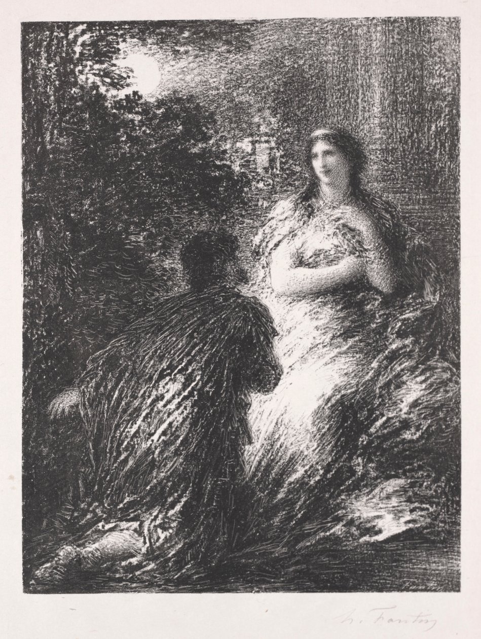 Duo från Les Troyens, 1894-1895. av Ignace Henri Jean Fantin Latour