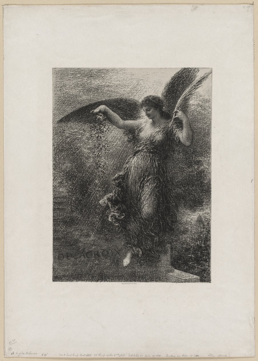 Till Eugene Delacroix, 1890. av Ignace Henri Jean Fantin Latour
