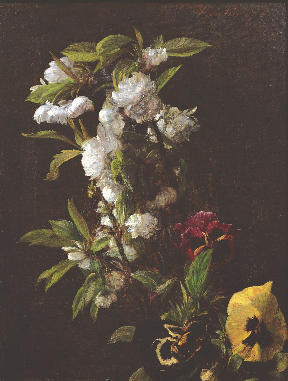 Blommor, 1876 av Ignace Henri Jean Fantin Latour