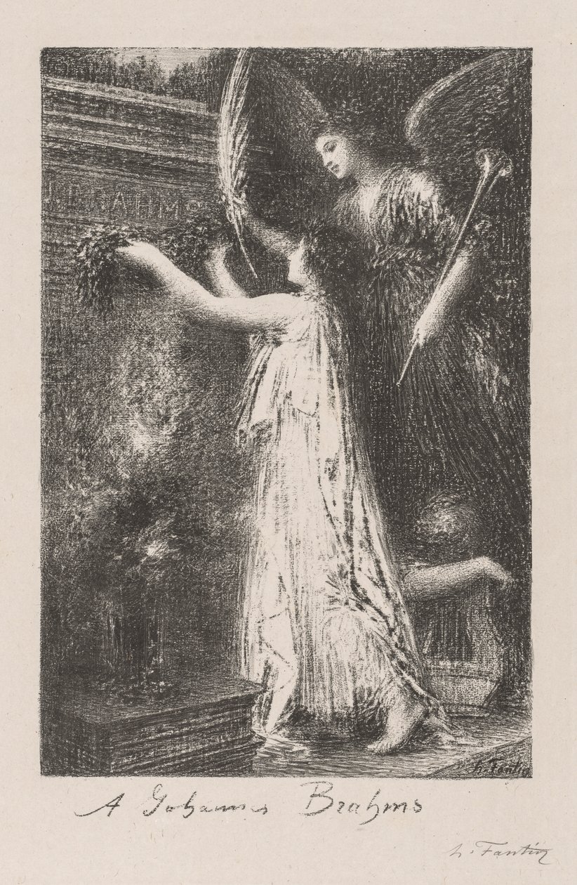 Till Johannes Brahms, 1900. av Ignace Henri Jean Fantin Latour