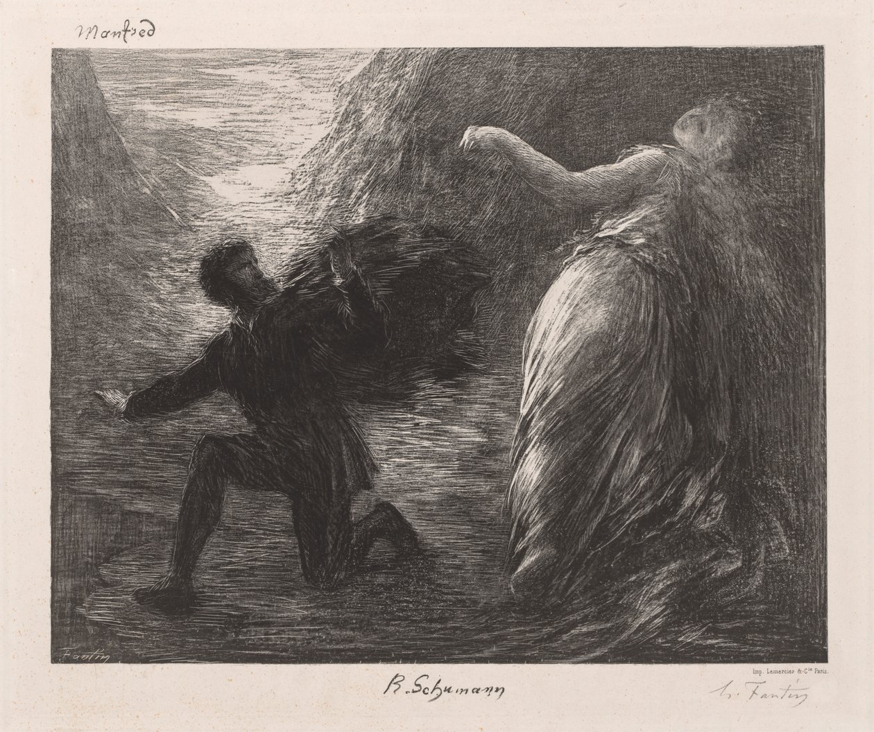 Manfred och Astarté, 1879. av Ignace Henri Jean Fantin Latour
