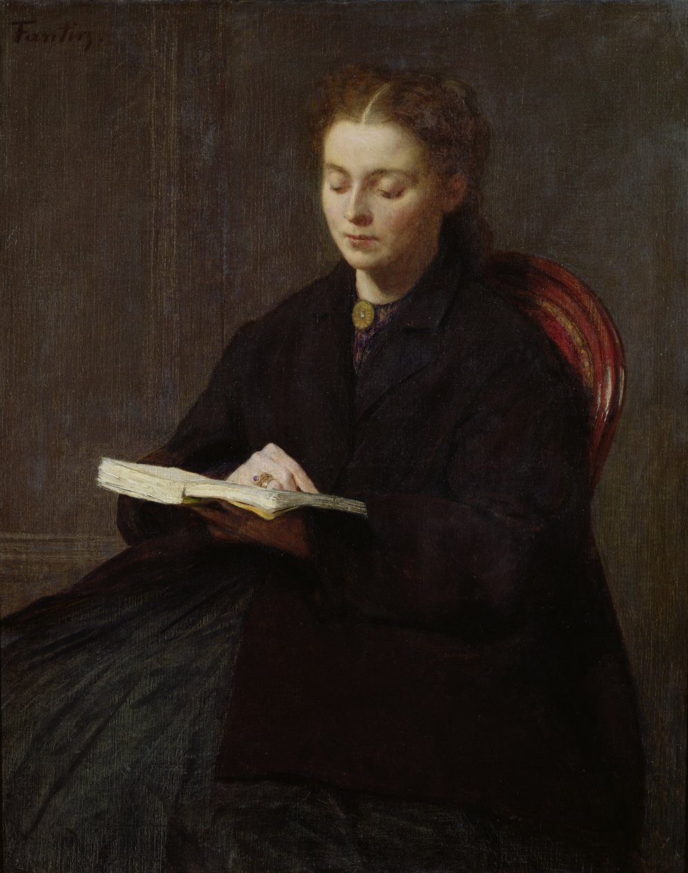 Läsning, 1863 av Ignace Henri Jean Fantin Latour