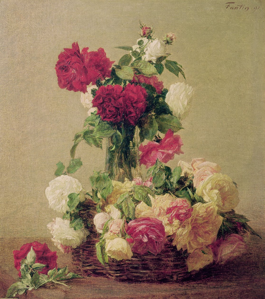 Rosor, 1891 av Ignace Henri Jean Fantin Latour