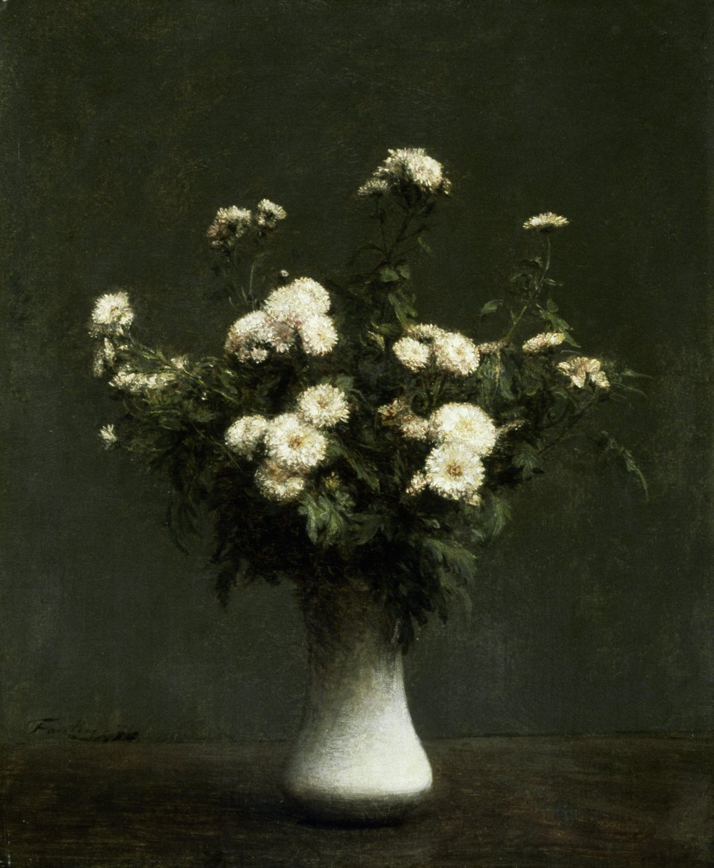 Vas med krysantemum, 1871 av Ignace Henri Jean Fantin Latour