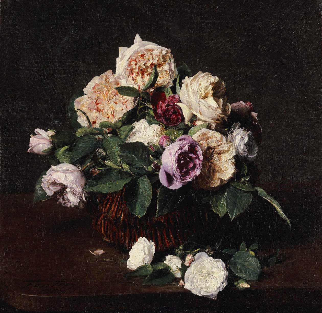 Vas med blommor, 1876 av Ignace Henri Jean Fantin Latour