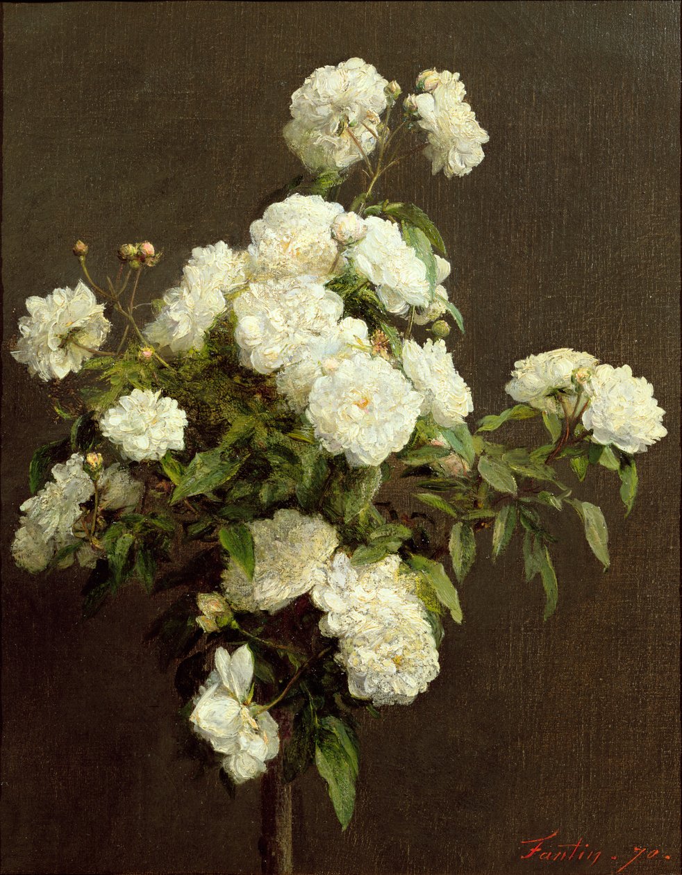 Vita rosor, 1870 av Ignace Henri Jean Fantin Latour
