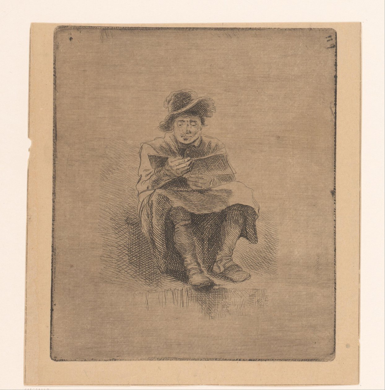 läsande man av Ignace Joseph de Claussin (attributed to)