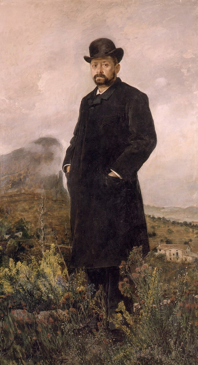 El invierno Retrato de D. Manuel Comas av Ignacio Pinazo Camarlench