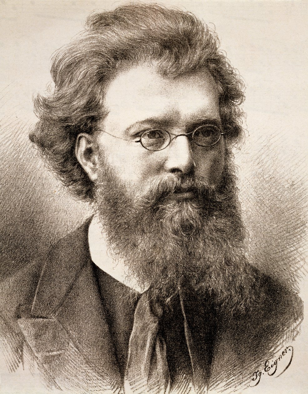 Porträtt av Hans Richter (gravyr) av Ignaz Eigner
