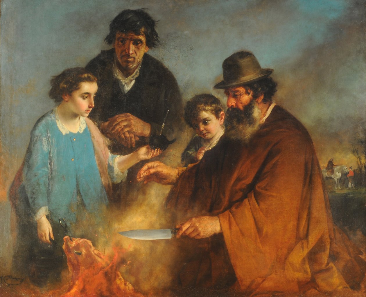 The Roast, ca 1871 (olja på duk) av Ignazio Manzoni