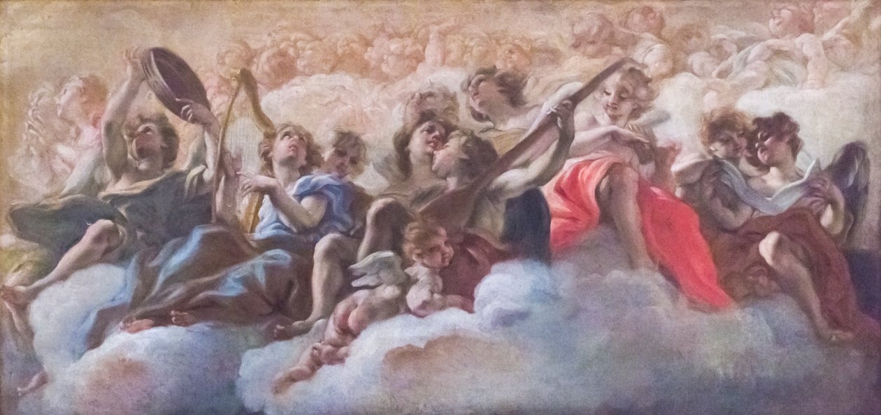 Konsert av änglar av Il (1639 1709) Baciccio