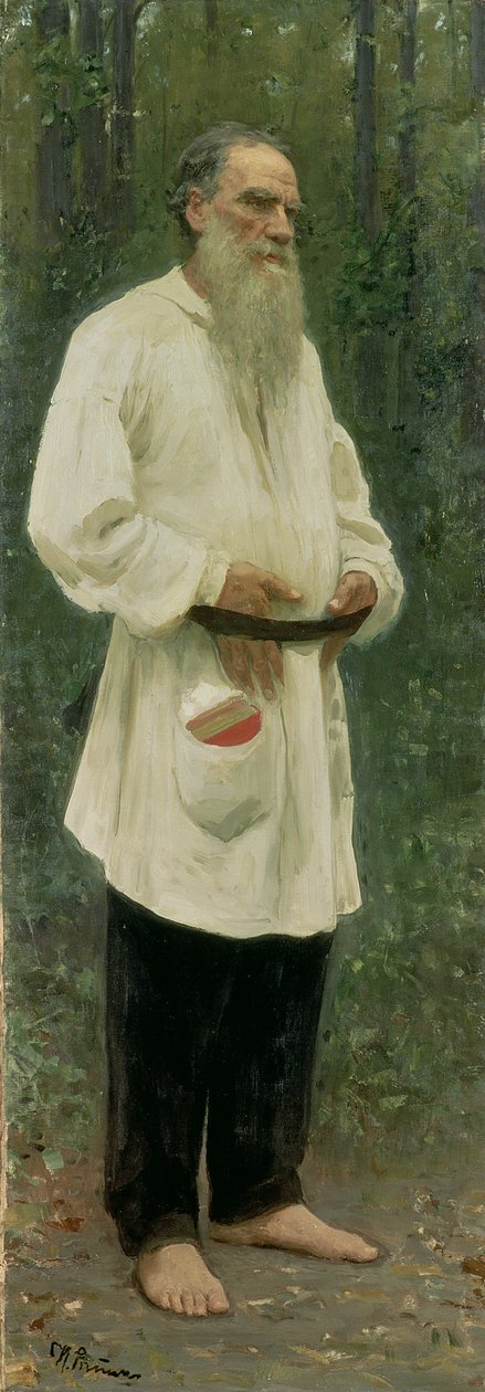 Porträtt av Lev Tolstoj (1828-1910) 1901 av Ilya Efimovich Repin