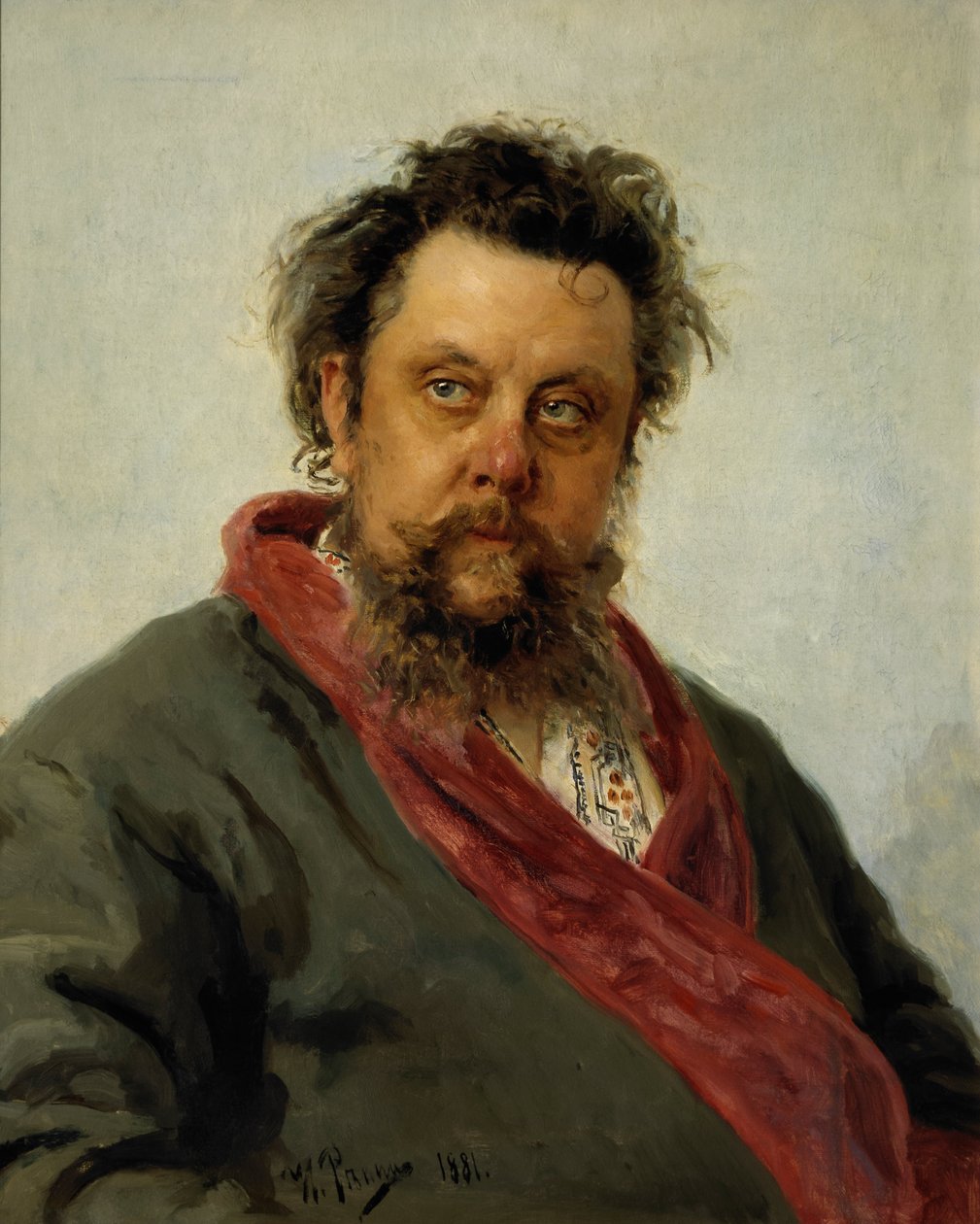 Porträtt av M. P. Mussorgsky av Ilya Efimovich Repin