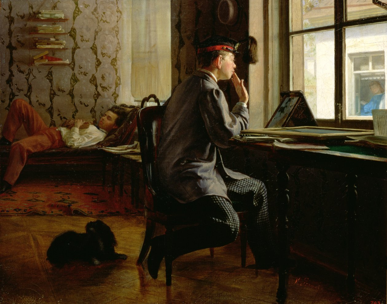 Förberedelser för prov, 1864 av Ilya Efimovich Repin