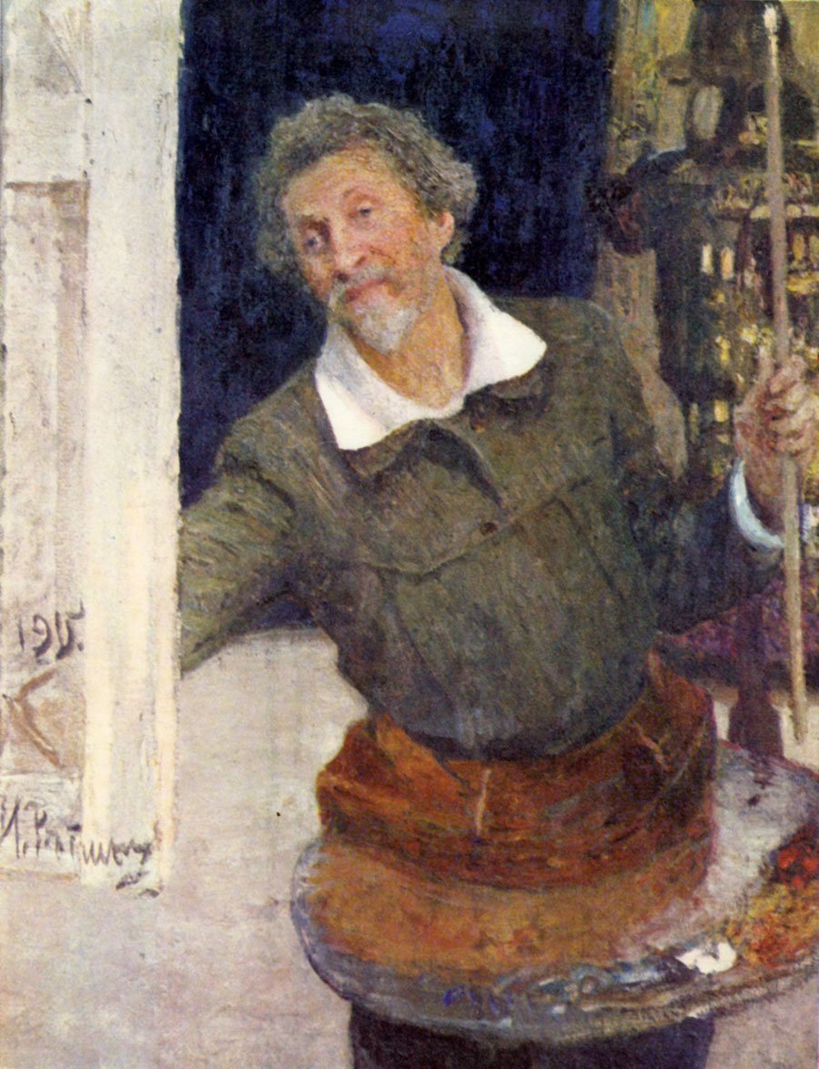  Self-portrait at worknEspanol: Autorretrato trabajandon:   n av Ilya Efimovich Repin