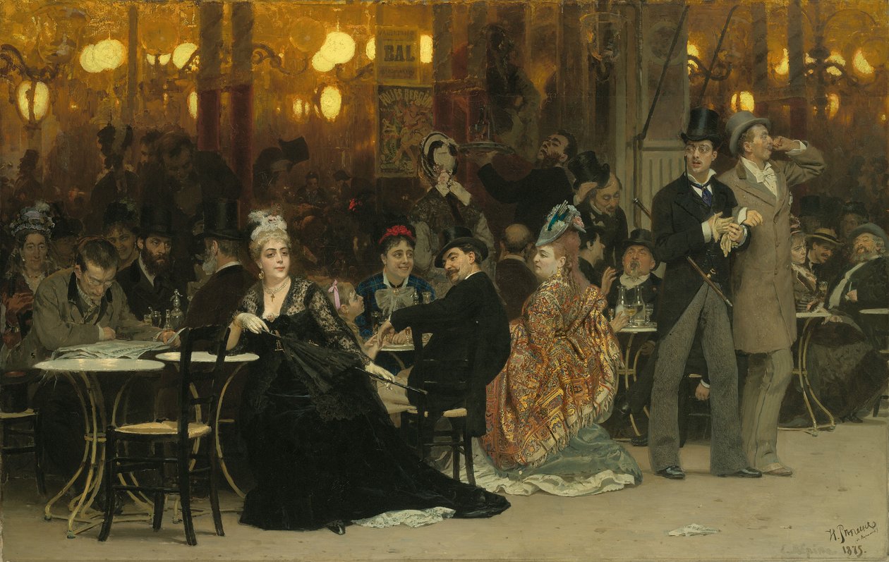 Ett parisiskt kafé, 1875 av Ilya Efimovich Repin