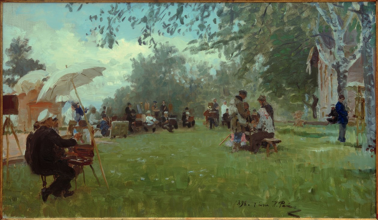 På akademins dacha av Ilya Efimovich Repin