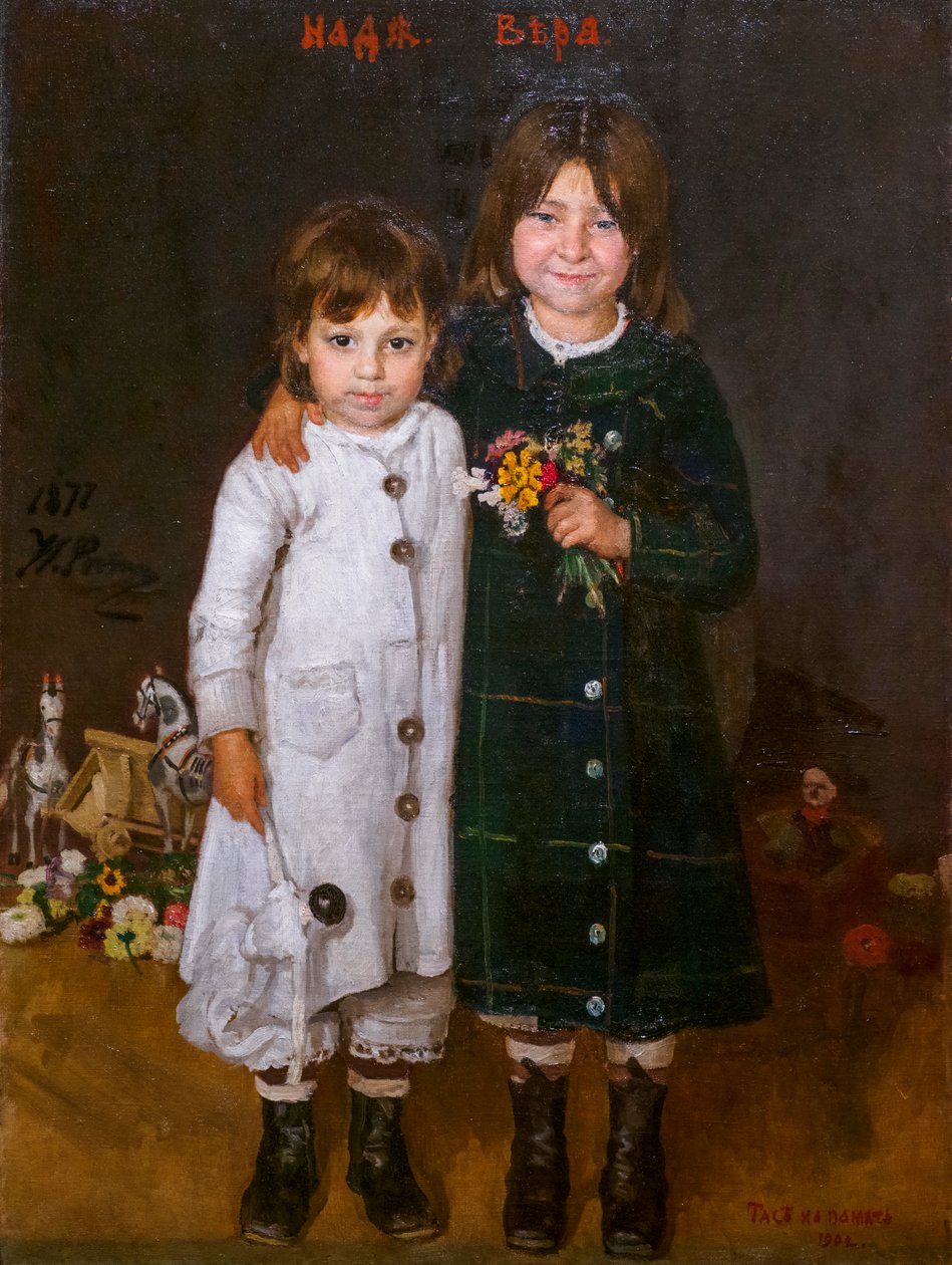 NADIA OCH VERA REPINE av Ilya Efimovich Repin