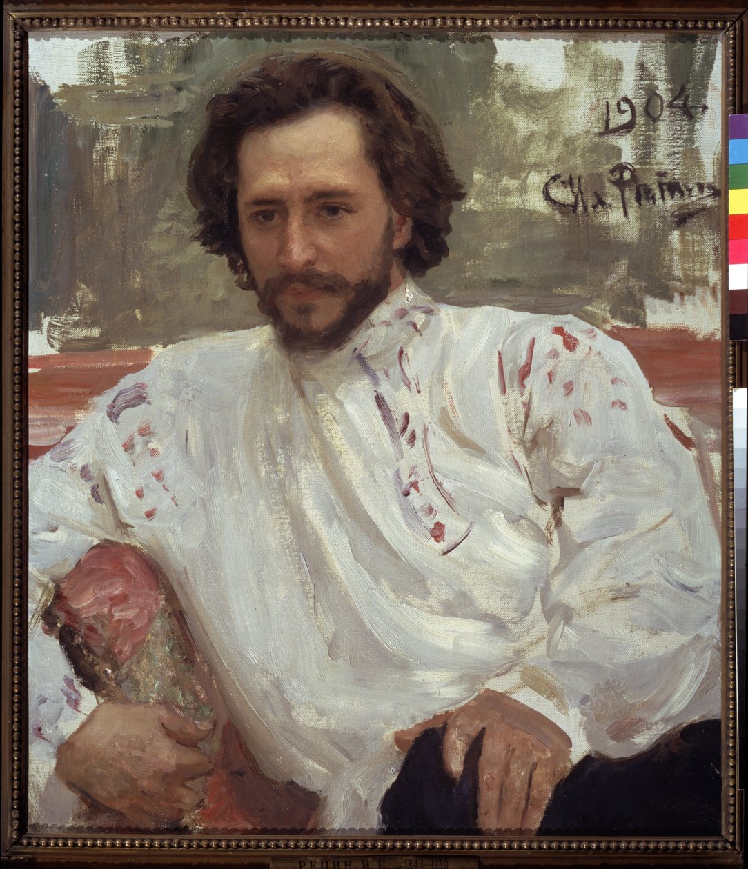 Porträtt av författaren Leonid Andreiev av Ilya Efimovich Repin