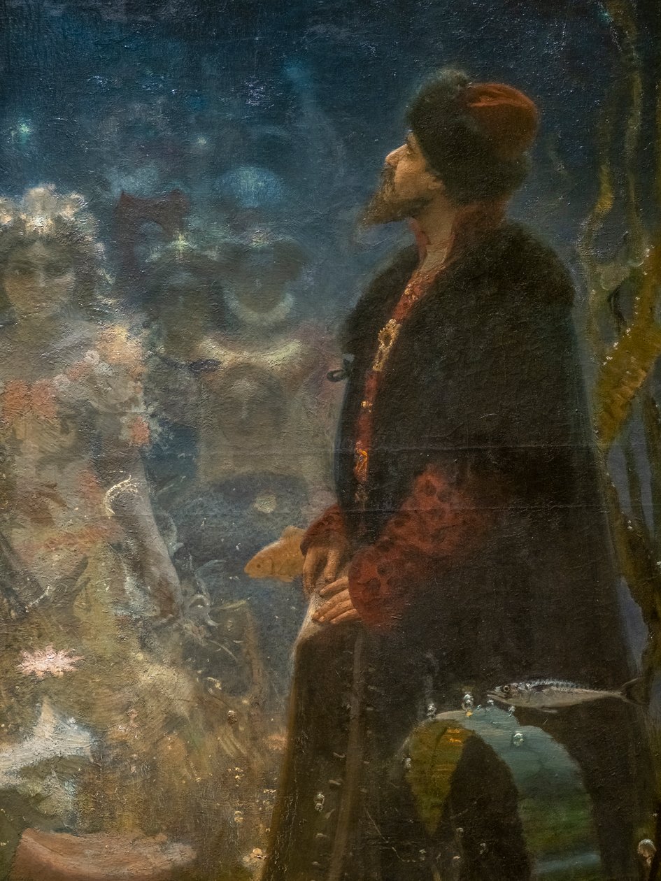 SADKO I UNDERVATTENSKUNGARIKET (detalj) av Ilya Efimovich Repin