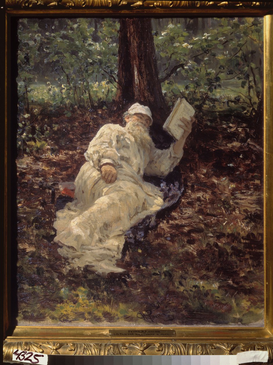 Tolstoj vilar i skogen av Ilya Efimovich Repin
