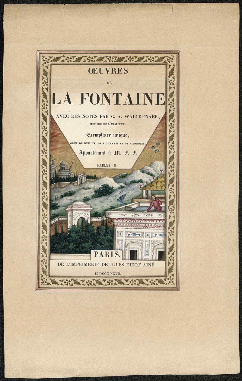 Fabler från La Fontaine, 1837-1839. av Imam Bakhsh Lahori