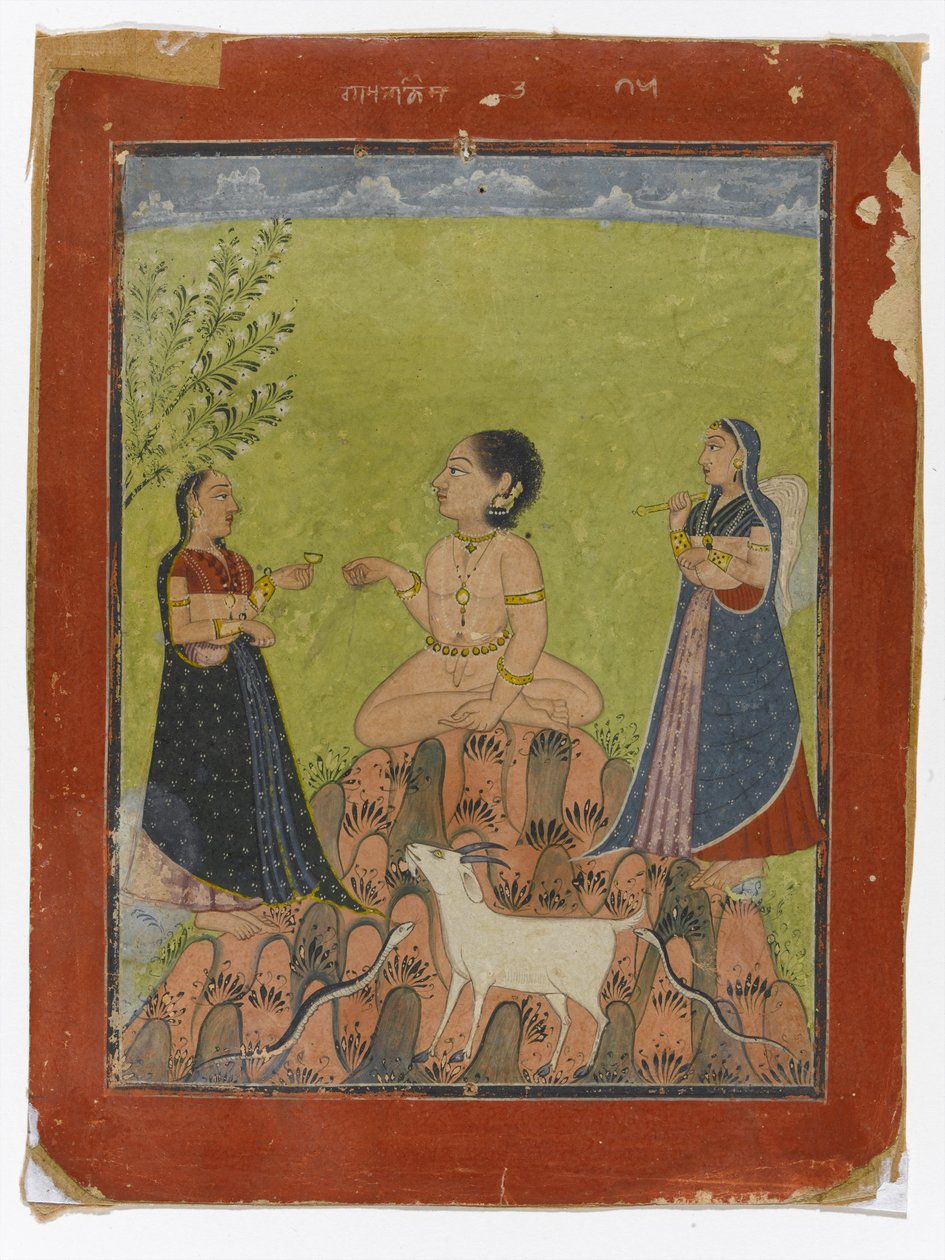 Malkos Raga, ca 1735-40 (ogenomskinlig wc på papper) av Indian School