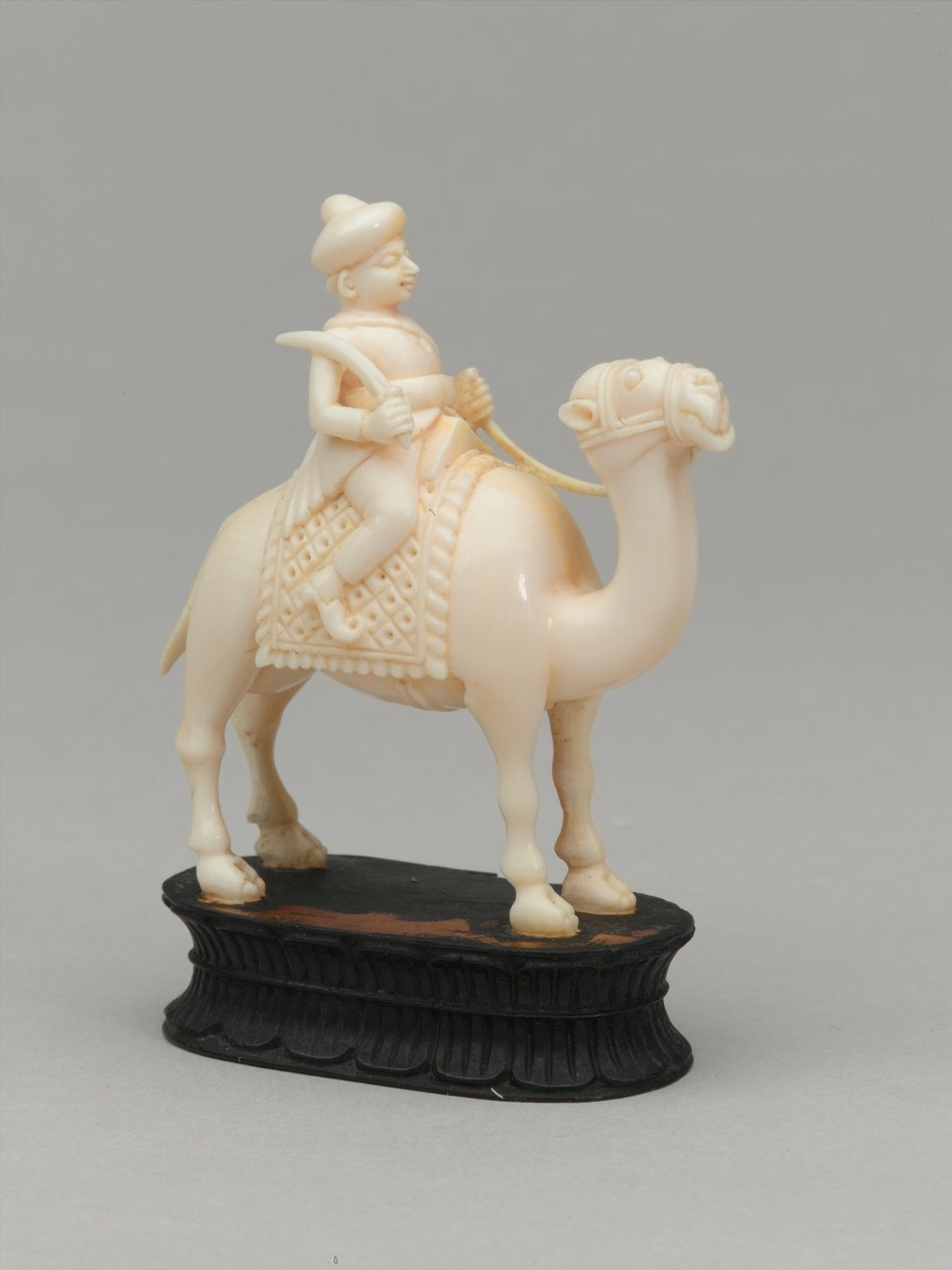 Svart riddare, schackpjäs, Indien, 1820 ca av Indian School