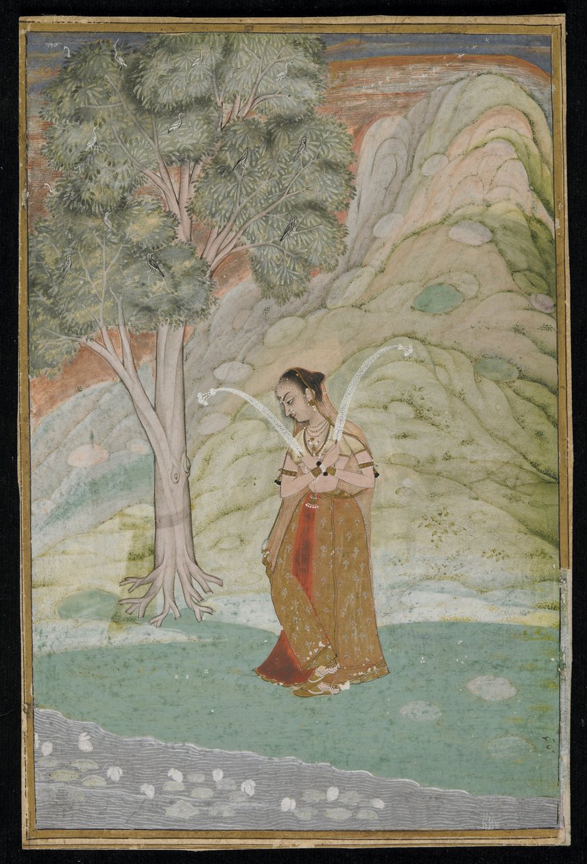 Gauri Ragini, Manuskriptfolio, sent 1700-tal av Indian School